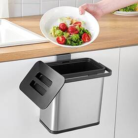 Ljt08 Sidianban Hanging Trash Can With Lid For Kitchen Cabinet Door 0.8 Gal/3l Sta