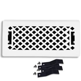 Lat412-wht Sierra Grates 4 Inch X 12 Lattice Design Steel Floor Register In Glacier White Finish With Mou