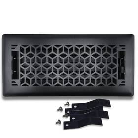 Vec412-blk Sierra Grates 4 Inch X 12 Vector Design Steel Floor Register In Textured Black Finish With Mou