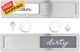 Snsteel02 Simplyneat Clean Dirty Magnet For Dishwasher - 7.125 Inch X 1.625 Millennial Gray