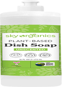Sky Organics Plant-based Unscented Dish Soap Usda Bio-based Non-toxic Biodegra