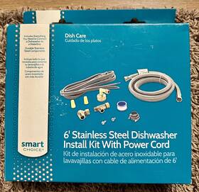 5304510554 Smart Choice New 6 Stainless Steel Dishwasher Waterline And Cord Install Kit Bl18