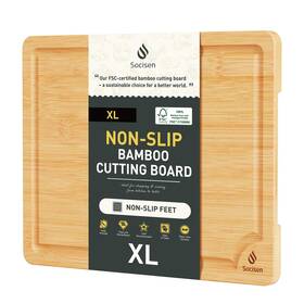 Yrzbqt1p Socisen Extra Large Bamboo Board Charcuterie Non Slip Feet Over Sink Wooden Cutting C