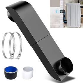 T08-bk Solarisync Stainless Steel Adjustable Periscope Dryer Vent Kit 9.5-14.5 Inch - Low Profile