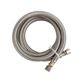 Solimeta 727196925824 Ice Maker Connector 1/4 Inch Comp Connection 5ft Flexible Braided Stainless Steel Ho
