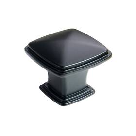 Sh3056-fb-10 South Main Hardware 1-1/4 Inch Flat Black Traditional Square Cabinet Knob 10-pack