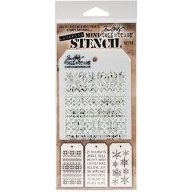 Mts-18 Stampers Anonymous Tim Holtz Mini Layered Stencil Set 3/pkg-set #18 -