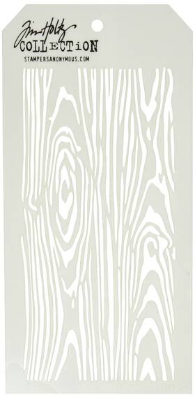 Ths-023 Stampers Anonymous Tim Holtz Layered Stencil 4.125-inch By 8.5-inch Woodgrain