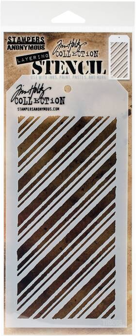 Ths-095 Stampers Anonymous 3 Pack - Tim Holtz Layered Stencil 4.125 Inch X8.5 -peppermint