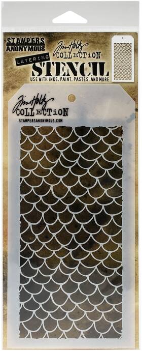 Ths-140 Stampers Anonymous 3 Pack - Tim Holtz Layered Stencil 4.125 Inch X8.5 -scales -layered