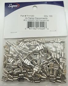 T1112c Supco Hi-temp Disconnects 100 Pack 12-10 Awg .250inch Female Tab