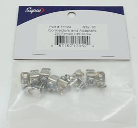 T1124 Supco Connectors And Adapters 10 Pack .250 Female X #6 Screw