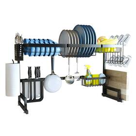 Sf-1184b Supfirm Over The Sink Dish Drying Rack - Stainless Steel Adjustable 33ftft-40ftft 2-tie