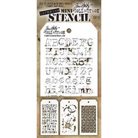 Tim Holtz 653341059017 Mini Layered Stencil Set 3/pkg-set #3