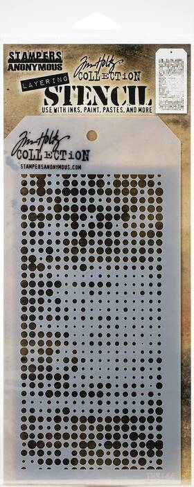 Ths144 Tim Holtz - Stampers Anon Stencil Halftone -layered