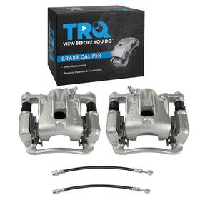 Cla41215 Trq Rear Brake Caliper Set Zinc Coated Brackets Hoses Compatible With 2008-20
