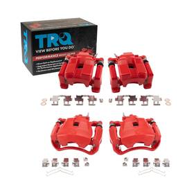 Cla82767 Trq Front And Rear Brake Caliper Set Coated Brackets Compatible With 2007-201