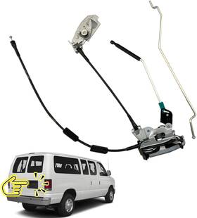 Yl-dl122 Unikpas Door Latch Assembly With Cable&rod Compatible For Ford E150 E250 E350 Rear Right Ca