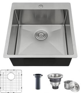 Yj1818sw Valisy 18x18 Inch Bar Sink Drop In Kitchen Topmount Stainless Steel Square Sma