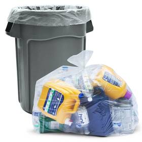 R1-0nbr-p3ku Veska 30-33 Gallon Clear Trash Bags Heavy Duty Value Pack 100 With Ties L
