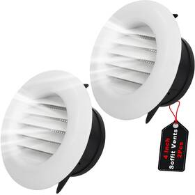 Wadoy 792966618343 4 Inch Soffit Exhaust Vent Kit For Bathroom Fan Round Cov