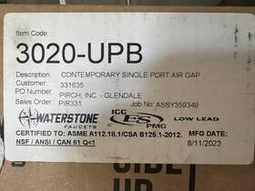 3020-upb Waterstone Contemporary Single Port Air Gap Unlacquered Polished Brass