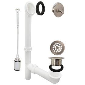 592244-07 Westbrass White 1-1/2 Inch Tubular Trip Lever Bath Waste Drain Kit Sat