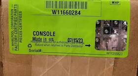 W11660284 Whirlpool 11491730 New Factory Sealed Dishwasher Console Control Panel