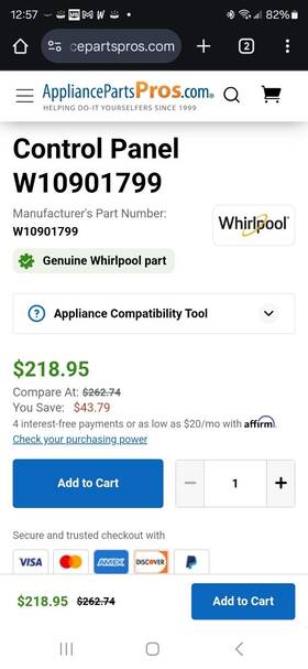 Oem24151742 Whirlpool Kenmore Dishwasher Control Board