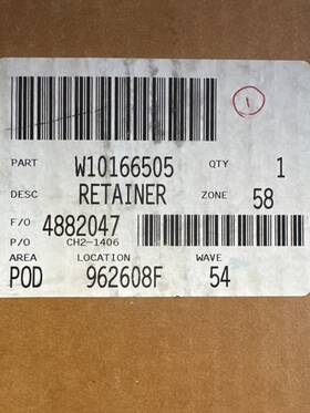 W10166505 Whirlpool Genuine Oem Dishwasher Rack Retainer - White