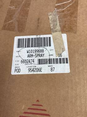 W10199688 Whirlpool Eom Dishwasher Spray Arm