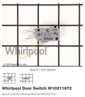 Whirlpool W10211972 New Genuine Oem Microwave Door Switch