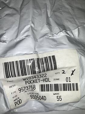 W10343322 Whirlpool Pocket Door Handle Guard Oem