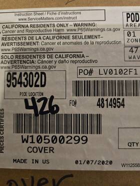 W11573369 Whirlpool W10500299 Oem W10500299/w11573369 Dishwasher Sump Pump Cover New Part - Open Box