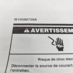 W10580729a Whirlpool Dishwasher Electric Schematics French New