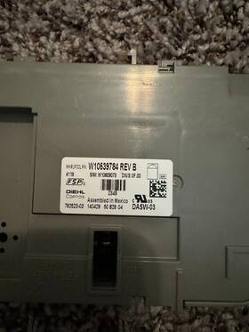 W10609078 Whirlpool Dishwasher Control Board