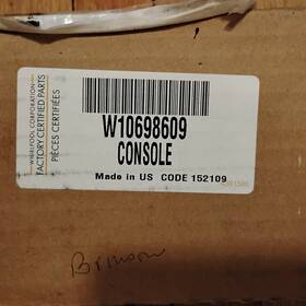 Wpw10698609 Whirlpool W10698609 Wpw10698609/w10698609 Console Assembly New In Box Same Day Ship