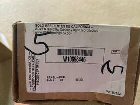 W10898446 Whirlpool Dishwasher Control Panel Part #w10898446
