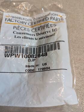 Wpw10082848 Whirlpool Dishrack Stop Clip Oem