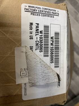 Wpw10380065 Whirlpool Oem Dishwasher Control Panel Cover