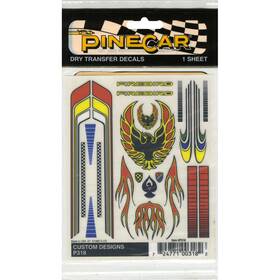 P318 Woodland Scenics Pine Car Derby Dry Transfer Decal 4 Inch X5 Sheet-customs Designs