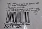 Wx28x324 Universal Dishwasher Connector Hose Compression Adaptor Braided 084691238195