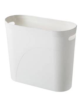 Hfx-1 Yazees Bathroom Small Trash Can 3 Gallon Slim Plastic White