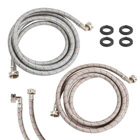 Yeuikerr 721545294388 2 Pack 15 Ft Stainless Steel Washing Machine Hoses With 90 Degree Elbow Burst