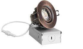 Zyc 765147676302 3 Inch Recessed Led Lights - 4 Pack Oil-rubbed Bronze Round Gimbal Light