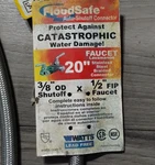 Watts Floodsafe Auto-shutoff Stainless Steel Braided Connector 20". Fixed Price $18.99.
