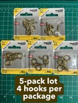 5-PACK 4/PC National Hardware N119-289 Brass Large Screw Eye Closed Hook 1-3/8". Fixed Price $22.39.