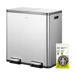 Eko Ecocasa Plus 40L+40L Dual Stainless Steel Step Trash Can. Fixed Price $259.99.