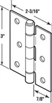 Prime-line K5142 Aluminum Natural 6-HOLE Storm Door Hinge 7/8 Radius X 3 In.. Fixed Price $11.59.