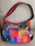 New Laurel Burch Wild Horses Of Fire Colorful Painted Canvas Hobo Tote Bag Nwt. Fixed Price $35.55.